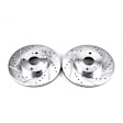 JBR579XPR Front Brake Disc, Silver zinc-plated, Cross-drilled and Slotted, Vented, 4 Lugs, 254.76 mm, 1.8L, 4Cyl, Evolution Drilled & Slotted Series