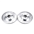 JBR707XPR Front Brake Disc, Silver zinc-plated, Cross-drilled and Slotted, Vented, 4 Lugs, 281.69 mm, 2.2L, 4Cyl, Evolution Drilled & Slotted Series