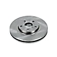 JBR716 Front, Driver or Passenger Side Brake Disc, Natural Finish, Plain Surface, Vented, 5 Lugs, Autospecialty By Powerstop