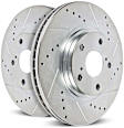 JBR777XPR Rear Brake Disc, Silver zinc-plated, Cross-drilled and Slotted, Solid, 4 Lugs, 261.62 mm, Evolution Drilled & Slotted Series