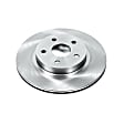 JBR793 Front, Driver or Passenger Side Brake Disc, Natural Finish, Plain Surface, Vented, 5 Lugs, Autospecialty By Powerstop
