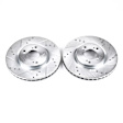 2001 Honda S2000 - Front Brake Disc, Silver zinc-plated, Cross-drilled and Slotted, Vented, 5 Lugs, 299.72 mm, 2.0L 4Cyl, Evolution Drilled & Slotted Series