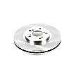 JBR923 Front, Driver or Passenger Side Brake Disc, Natural Finish, Plain Surface, Vented, 5 Lugs, Autospecialty By Powerstop