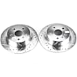 JBR934XPR Rear Brake Disc, Silver zinc-plated, Cross-drilled and Slotted, Solid, 5 Lugs, 287.02 mm, 3.0L, 6Cyl, Evolution Drilled & Slotted Series
