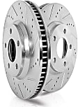JBR955XPR Front Brake Disc, Silver zinc-plated, Cross-drilled and Slotted, Vented, 5 Lugs, Evolution Drilled & Slotted Series