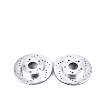 JBR962XPR Front Brake Disc, Silver zinc-plated, Cross-drilled and Slotted, Vented, 5 Lugs, 261.62 mm, Evolution Drilled & Slotted Series