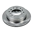 JBR971 Rear, Driver or Passenger Side Brake Disc, Natural Finish, Plain Surface, Vented, 6 Lugs, Autospecialty By Powerstop