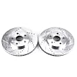 JBR972XPR Front Brake Disc, Silver zinc-plated, Cross-drilled and Slotted, Vented, 5 Lugs, 295.91 mm, Evolution Drilled & Slotted Series
