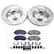 K094 Front Brake Disc and Pad Kit, Silver zinc-plated, Cross-drilled and Slotted, 5 Lugs, 294 mm, Carbon Fiber Ceramic, Z23 Evolution Sport Series