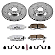 K098-26 Rear Brake Disc and Pad Kit, Cross-drilled and Slotted 5 Lugs 291.3 mm Carbon Fiber Ceramic Z26 Street Warrior Carbon-Fiber Ceramic Series