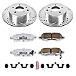 K103-26 Rear Brake Disc and Pad Kit, Silver zinc-plated, Cross-drilled and Slotted, 5 Lugs, 291.9 mm, Carbon Fiber Ceramic, Z26 Street Warrior Carbon-Fiber Ceramic Series