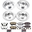 4-Wheel Set Power Stop&reg; K1034-26 Front and Rear Z26 Muscle Carbon-Fiber Ceramic Brake Pad and Drilled & Slotted Rotor Kit