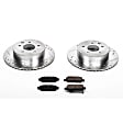 K103 Rear Brake Disc and Pad Kit, Silver zinc-plated, Cross-drilled and Slotted, 5 Lugs, 291.9 mm, Carbon Fiber Ceramic, Z23 Evolution Sport Series