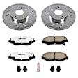 2004 Honda Accord - Front Brake Disc and Pad Kit, Silver zinc-plated, Cross-drilled and Slotted, 5 Lugs, 282 mm, Carbon Fiber Ceramic, Sedan, 2.4L 4Cyl, Z26 Street Warrior Carbon-Fiber Ceramic Series