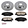 2019 Honda Civic - Front Brake Disc and Pad Kit, Silver zinc-plated, Cross-drilled and Slotted, 5 Lugs, 282 mm, Carbon Fiber Ceramic, 2.0L 4Cyl, Z36 Extreme Truck And Tow