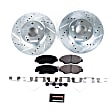 2021 Honda Civic - Front Brake Disc and Pad Kit, Cross-drilled and Slotted, 5 Lugs, 282 mm, Carbon Fiber Ceramic, 2.0L 4Cyl, Z23 Evolution Sport Series