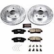 K1052 Front Brake Disc and Pad Kit, Cross-drilled and Slotted 5 Lugs 255 mm Carbon Fiber Ceramic Z23 Evolution Sport Series
