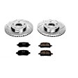 K1058 Front Brake Disc and Pad Kit, Cross-drilled and Slotted 5 Lugs 274.5 mm Carbon Fiber Ceramic Z23 Evolution Sport Series
