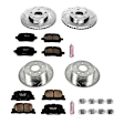 4-Wheel Set Power Stop&reg; K1061 Front and Rear Z23 Daily Carbon-Fiber Ceramic Brake Pad and Drilled & Slotted Rotor Kit