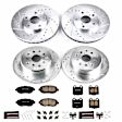1998 Lexus GS400 - Front and Rear Brake Disc and Pad Kit, Cross-drilled and Slotted, 5 Lugs, 296 mm, Carbon Fiber Ceramic, 4.0L 8Cyl, Z23 Evolution Sport Series