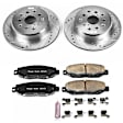 K1081 Rear Brake Disc and Pad Kit, Silver zinc-plated, Cross-drilled and Slotted, 5 Lugs, 307 mm, Carbon Fiber Ceramic, Z23 Evolution Sport Series