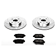 K109 Front Brake Disc and Pad Kit, Silver zinc-plated, Cross-drilled and Slotted, 4 Lugs, 255 mm, Carbon Fiber Ceramic, Z23 Evolution Sport Series