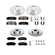 4-Wheel Set Power Stop&reg; K1121 Front and Rear Z23 Daily Carbon-Fiber Ceramic Brake Pad and Drilled & Slotted Rotor Kit