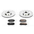 K1137 Front Brake Disc and Pad Kit, Silver zinc-plated, Cross-drilled and Slotted, 5 Lugs, 296 mm, Carbon Fiber Ceramic, Z23 Evolution Sport Series