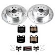 K1149 Rear Brake Disc and Pad Kit, Silver zinc-plated, Cross-drilled and Slotted, 5 Lugs, 307 mm, Carbon Fiber Ceramic, Z23 Evolution Sport Series