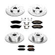 4-Wheel Set Power Stop&reg; K114 Front and Rear Z23 Daily Carbon-Fiber Ceramic Brake Pad and Drilled & Slotted Rotor Kit
