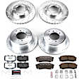 4-Wheel Set Power Stop&reg; K1155-36 Front and Rear Z36 Truck Carbon-Fiber Ceramic Brake Pad and Drilled & Slotted Rotor Kit
