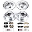 4-Wheel Set Power Stop&reg; K1155 Front and Rear Z23 Daily Carbon-Fiber Ceramic Brake Pad and Drilled & Slotted Rotor Kit