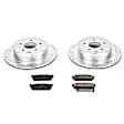 K1165 Rear Brake Disc and Pad Kit, Silver zinc-plated, Cross-drilled and Slotted, 5 Lugs, 292 mm, Carbon Fiber Ceramic, Z23 Evolution Sport Series