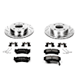 K1170 Front Brake Disc and Pad Kit, Silver zinc-plated, Cross-drilled and Slotted, 4 Lugs, 230.89 mm, Carbon Fiber Ceramic, Z23 Evolution Sport Series