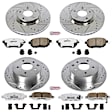 4-Wheel Set Power Stop&reg; K117-26 Front and Rear Z26 Muscle Carbon-Fiber Ceramic Brake Pad and Drilled & Slotted Rotor Kit