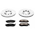 K1176 Front Brake Disc and Pad Kit, Silver zinc-plated, Cross-drilled and Slotted, 6 Lugs, 283 mm, Carbon Fiber Ceramic, Z23 Evolution Sport Series