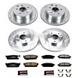 4-Wheel Set Power Stop&reg; K1180 Front and Rear Z23 Daily Carbon-Fiber Ceramic Brake Pad and Drilled & Slotted Rotor Kit