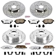 4-Wheel Set Power Stop&reg; K119-26 Front and Rear Z26 Muscle Carbon-Fiber Ceramic Brake Pad and Drilled & Slotted Rotor Kit