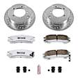 K1203-26 Rear Brake Disc and Pad Kit, Silver zinc-plated, Cross-drilled and Slotted, 5 Lugs, 262 mm, Carbon Fiber Ceramic, Z26 Street Warrior Carbon-Fiber Ceramic Series