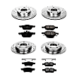 4-Wheel Set Power Stop&reg; K121 Front and Rear Z23 Daily Carbon-Fiber Ceramic Brake Pad and Drilled & Slotted Rotor Kit