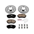 K1232 Front Brake Disc and Pad Kit, Silver zinc-plated, Cross-drilled and Slotted, 5 Lugs, 254.2 mm, Carbon Fiber Ceramic, Z23 Evolution Sport Series