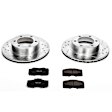 2002 Toyota 4Runner - Front Brake Disc and Pad Kit, Silver zinc-plated, Cross-drilled and Slotted, 6 Lugs, 319 mm, Carbon Fiber Ceramic, Models with 319mm front rotors, Z23 Evolution Sport Series