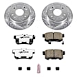 K1244-26 Rear Brake Disc and Pad Kit, Silver zinc-plated, Cross-drilled and Slotted, 4 Lugs, 259 mm, Carbon Fiber Ceramic, Z26 Street Warrior Carbon-Fiber Ceramic Series