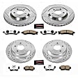 1996 Ford Mustang - Front and Rear Brake Disc and Pad Kit, Silver zinc-plated, Cross-drilled and Slotted, 5 Lugs, 296 mm, Carbon Fiber Ceramic, 4.6L 8Cyl, Z26 Street Warrior Carbon-Fiber Ceramic Series