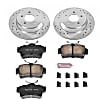 K1306 Rear Brake Disc and Pad Kit, Cross-drilled and Slotted 5 Lugs 296 mm Carbon Fiber Ceramic Z23 Evolution Sport Series