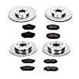 4-Wheel Set Power Stop&reg; K1319 Front and Rear Z23 Daily Carbon-Fiber Ceramic Brake Pad and Drilled & Slotted Rotor Kit