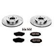 K1327 Front Brake Disc and Pad Kit, Silver zinc-plated, Cross-drilled and Slotted, 5 Lugs, 276 mm, Carbon Fiber Ceramic, Z23 Evolution Sport Series