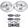 K1361 Rear Brake Disc and Pad Kit, Silver zinc-plated, Cross-drilled and Slotted, 5 Lugs, 287.8 mm, Carbon Fiber Ceramic, Z23 Evolution Sport Series