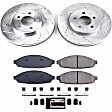 K1364 Front Brake Disc and Pad Kit, Silver zinc-plated, Cross-drilled and Slotted, 5 Lugs, 305.05 mm, Carbon Fiber Ceramic, Z23 Evolution Sport Series