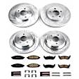 2008 Ford Crown Victoria - Front and Rear Brake Disc and Pad Kit, Silver zinc-plated, Cross-drilled and Slotted, 5 Lugs, 294.9 mm, Carbon Fiber Ceramic, 4.6L 8Cyl, Z23 Evolution Sport Series